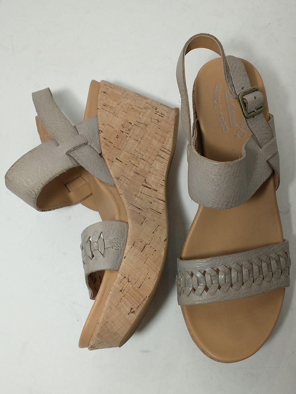 Kork-Ease Cork Espadrille Austin Braid, Stone Color, Size 9, Cottage Core, Boho